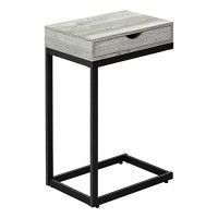 Monarch Specialties Grey Reclaimed Wood-Lookblackdrawer Accent, End, Snack Table, Gray