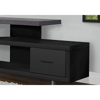 Monarch Specialties I Stand-60 L Grey Top With 1 Drawer Tv Stand, Black