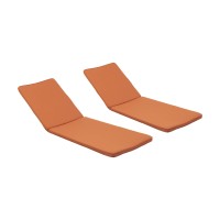 Great Deal Furniture Belinda Outdoor Fabric Chaise Lounge Cushion (Set Of 2), Rust Orange