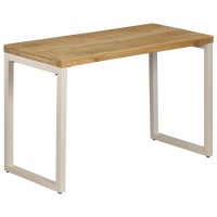 Vidaxl Dining Table 45.3X21.7X30 Solid Mango Wood And Steel