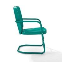 Crosley Furniture Co1031-Tu Ridgeland Retro Metal Chair, Turquoise, Set Of 2