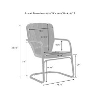 Crosley Furniture Co1031-Tu Ridgeland Retro Metal Chair, Turquoise, Set Of 2