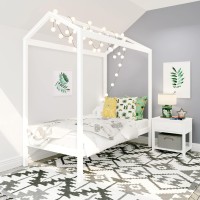 Max & Lily Twin House Bed, White