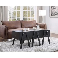 Benjara, Black Wooden Convertible Coffee Table With Angled Legs