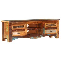 Vidaxl - Solid Wood Reclaimed Tv Stand, 472X118X157, Brown, Retro Style, Minor Assembly Required, With Drawers And Compartments