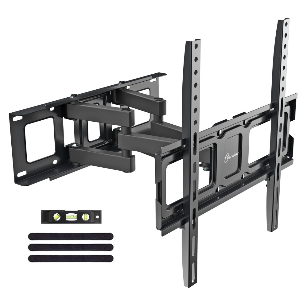 Dual Articulating Arms Tv Wall Mount Bracket Fits To Most 26-65 Inch Led,Lcd,Oled Flat Panel Tvs, Tilt Full Motion Swivel 14.1 Extension, Max Vesa 400X400Mm,80Lbs,Fits 12/16 Wood Stud