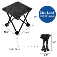 Vemee Compact Camp Stool, Mini Folding Stool, Folding Camping Stool, Folding Ultralight Portable Mini Outdoor Chair For Camping Fishing Hiking Picnic Gardening Beach Backpacking With Carry Bag