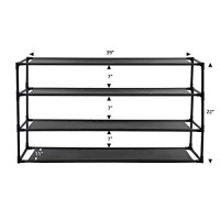 Jerry & Maggie 39 Shoes Wide Shelf, Simple Trending 4 Tier Stackable Shoe Rack For Garage, Shoe Rack For Entrance Small Space For Dorm Shoe Racks, Over Door Shoe Rack, Kitchen Storage Shelves Solution