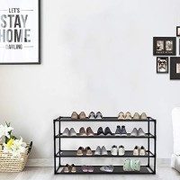 Jerry & Maggie 39 Shoes Wide Shelf, Simple Trending 4 Tier Stackable Shoe Rack For Garage, Shoe Rack For Entrance Small Space For Dorm Shoe Racks, Over Door Shoe Rack, Kitchen Storage Shelves Solution