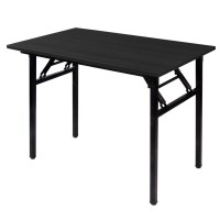 Dlandhome 39.4 Inches Small Computer Desk For Home Office Folding Table Writing Table For Small Spaces Study Table Laptop Desk No Assembly Required Black Dnd-Ac5Cb-100