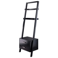 Winsome Bellamy 2-Shelf 69H Leaning Bookcase, Black (29522)