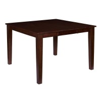 Progressive Furniture Kinston Counter Table, 36 Leaf Extends To 54 W X 54 D X 36 H, Espresso