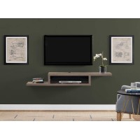 Martin Furniture Asymmetrical Floating Wall Mounted Tv Console 60Inch Light Brown 60