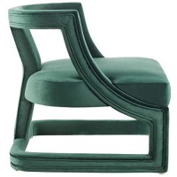 Modway Requisite Performance Velvet Guest Reception Accent Chair In Green