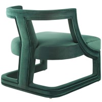 Modway Requisite Performance Velvet Guest Reception Accent Chair In Green