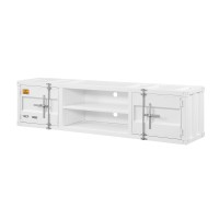 Acme Cargo 2-Door Metal Frame Tv Stand With Shelves In White