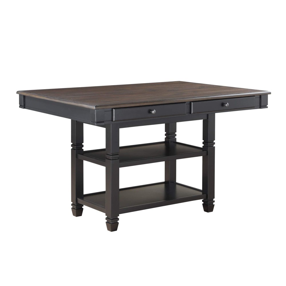 Homelegance 60 X 42 Two-Tone Counter Height Dining Table, Blacknatural