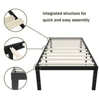 Ziyoo Twin Bed Frame 14 Inch High 3 Inches Wide Wood Slats With 2500 Pounds Support, No Box Spring Needed For Foam Mattress,Underbed Storage Space, Easy Assembly, Noise Free