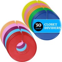 Closet Dividers For Hanging Clothes- Set Of 30 Closet Divider Set | Color Clothing Rack Dividers, Clothes Dividers For Closets, Closet Labels, Dividers Closet Clothes Dividers