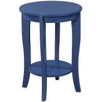 Convenience Concepts American Heritage Round End Table Cobalt Blue