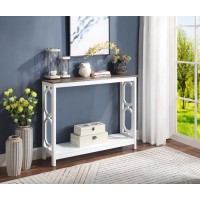 Convenience Concepts Omega Console Table, Driftwood Top / White Frame