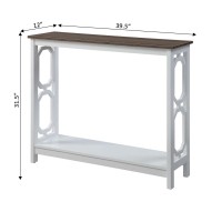 Convenience Concepts Omega Console Table, Driftwood Top / White Frame