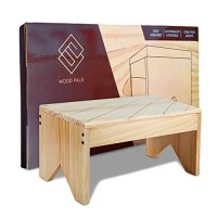 Wooden Step Stool For Adults - Very Sturdy, Bed Stool For High Beds, Kitchen, Bathroom, Closet Great Wood Step Stool For Adults Made Lightweight Quality Eco Pine, Attractive & Easy To Assemble (15)