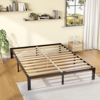 Tatago 14 Inch King Size Bed Frame, 3500Lbs Load Heavy Duty Metal Platform, Mattress Foundation With Wooden Slats, Anti-Slip, Noise Free And No Box Spring Needed