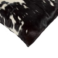 Homeroots Cowhide, Microsuede, Polyfill 12 X 20 X 5 Modern Black & White Torino Kobe Cowhide Pillow