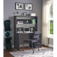 Acme Cargo Metal Frame Desk And Hutch With Storage Base In Gunmetal