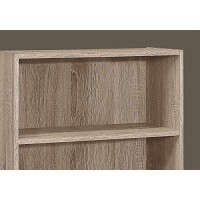 Monarch Specialties I Bookcase-36 H/Dark Taupe With 3 Shelves Bookcase, Brown