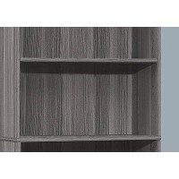 Monarch Specialties I Bookcase-72 Hgrey With 5 Shelves Bookcase, Gray