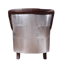 Acme Brancaster Accent Chair In Vintage Brown & Aluminum