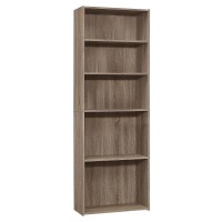 Monarch Specialties Bookcase-72 Hdark Taupe With 5 Shelves Bookcase Brown