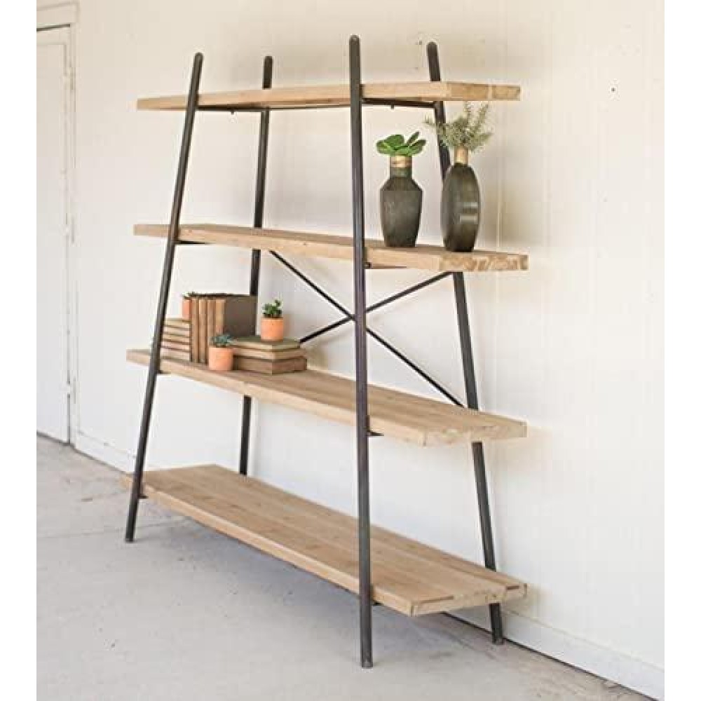 Gwg Outlet Four Tiered Wood And Metal Display Shelf Cll2169