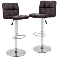 Bestoffice Counter Height Bar Stools Set Of 2 Bar Chairs Counter Height Adjustable Swivel Stool With Back Pu Leather Kitchen Counter Stools Dining Chairs Home Bar