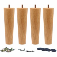 Weichuan Round Solid Wood Replacement Sofa Couch Chair Ottoman Loveseat Coffee Table Cabinet Furniture Wood Legs(8 Straight Set Of 4)