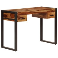 Vidaxl Desk With 2 Drawers 43.3X19.7X30.3 Solid Sheesham Wood