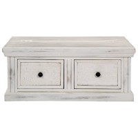 Vidaxl Coffee Table White 27.6X27.6X11.8 Solid Mango Wood