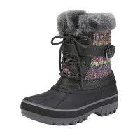 Dream Pairs Boys Faux Fur-Lined Insulated Waterproof Winter Snow Boots Kriver-3 Grey Size 11 Little Kid