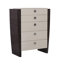 Homeroots 48 Refined Beige High Gloss Chest