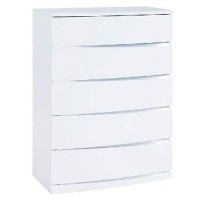 Homeroots 32 Exquisite White High Gloss Chest