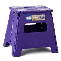 Acko Folding Step Stool 13 Inch Plastic Folding Stool,Kitchen Step Stool,Upgraed Foldable Step Stool For Kids And Adults,Plastic Stepping Stool,13Inch,Purple
