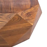 The Urban Port 33-Inch Diamond Shape Acacia Wood Coffee Table With Smooth Top, Dark Brown