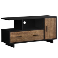 Monarch Specialties I Stand-48 L/Black Reclaimed Wood-Look Tv Stand, Brown