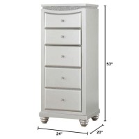 Acme Maverick 5-Drawer Wooden Lingerie Chest In White Platinum