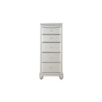 Acme Maverick 5-Drawer Wooden Lingerie Chest In White Platinum