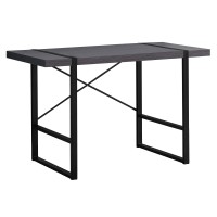 Monarch Specialties Laptop Table For Home & Office-Study Computer Desk-Contemporary Style-Metal Legs 48 L Gray