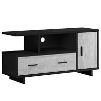 Monarch Specialties I Stand-48 Lblackgrey Reclaimed Wood-Look Tv Stand, Gray