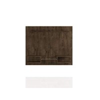 Manhattan Comfort Plaza Modern Floating Wall Entertainment Center With Display Shelves 65.25 Rustic Brown